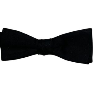 AKCO Solid Black Acetate LUXURY Bow Tie ENGLAND